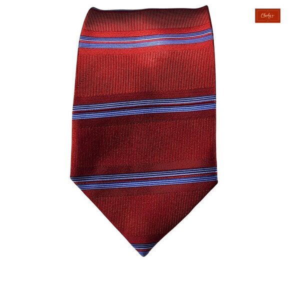 Club Room Red/Light Blue 100% Silk Tie 50" Long 3" Wide(ID153) - Picture 2 of 5